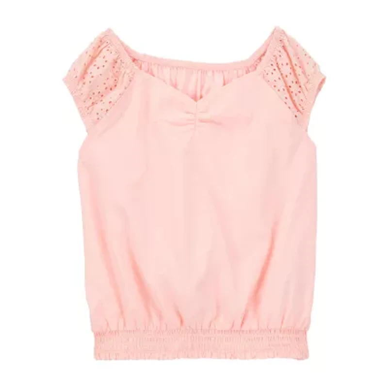 Carter's Little & Big Kid Girls V Neck Short Sleeve T-Shirt