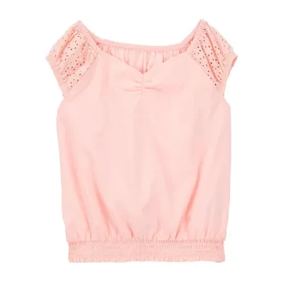 Carter's Little & Big Kid Girls V Neck Short Sleeve T-Shirt