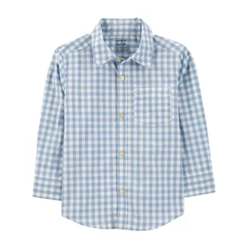 Carter's Toddler Boys Long Sleeve Fitted Regular Fit Button-Down Shirt