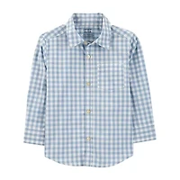 Carter's Toddler Boys Long Sleeve Fitted Regular Fit Button-Down Shirt