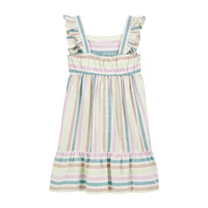 Carter's Little & Big Kid Girls Short Sleeve Flutter A-Line Dress