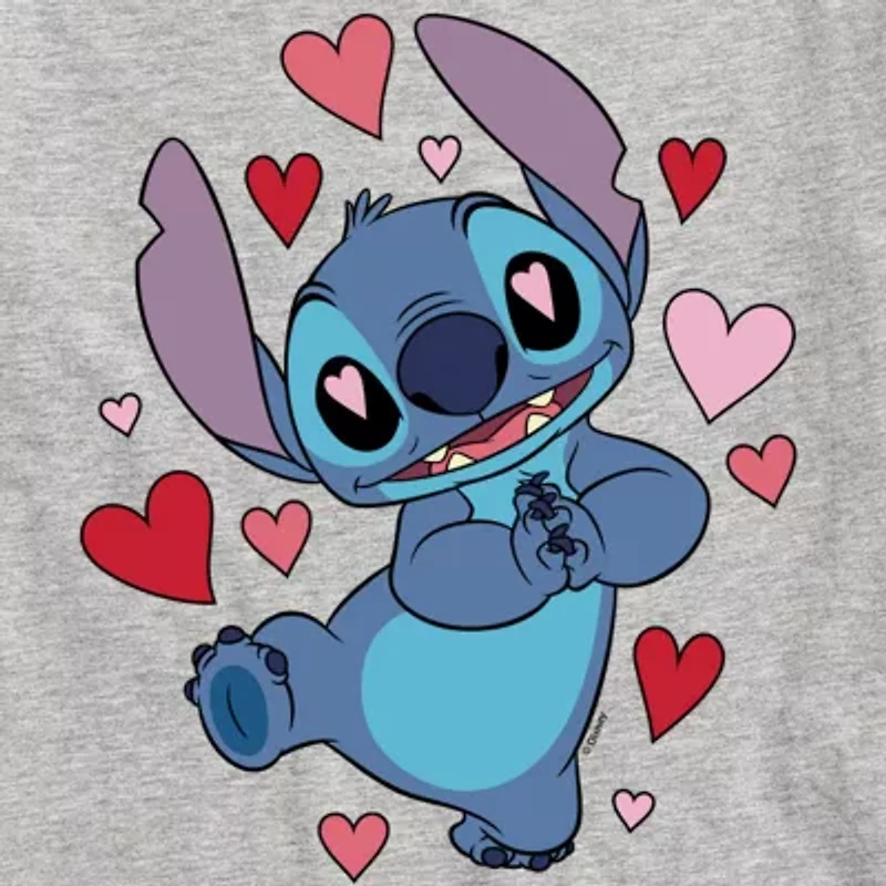 Disney Collection Little & Big Kid Boys Crew Neck Short Sleeve Lilo Stitch Graphic T-Shirt