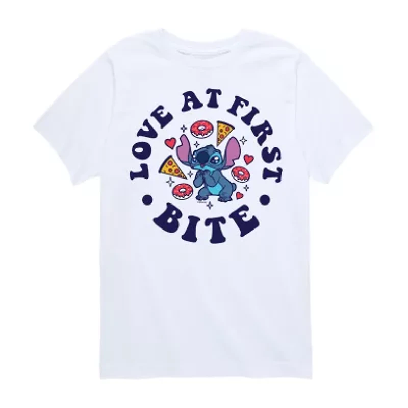 Disney Collection Little & Big Kid Boys Crew Neck Short Sleeve Lilo Stitch Graphic T-Shirt