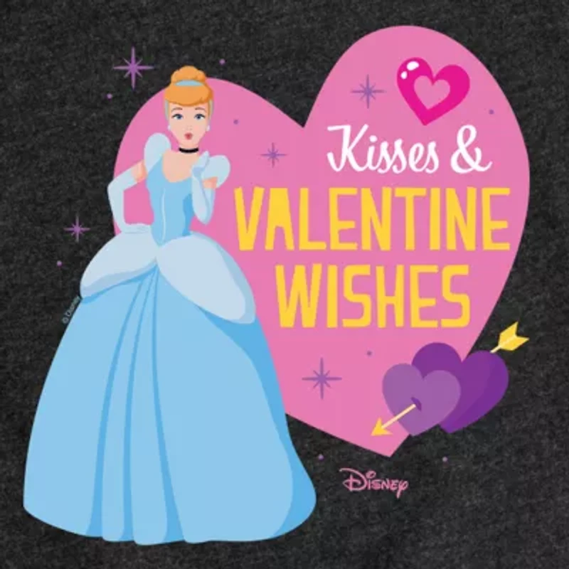 Disney Collection Little & Big Kid Girls Crew Neck Short Sleeve Cinderella Graphic T-Shirt