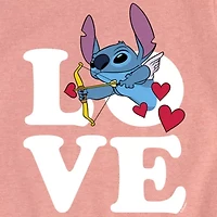 Disney Collection Little & Big Kid Girls Crew Neck Short Sleeve Lilo Stitch Graphic T-Shirt
