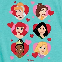 Disney Collection Little & Big Kid Girls Crew Neck Short Sleeve Regular Fit Cinderella Princess Graphic T-Shirt