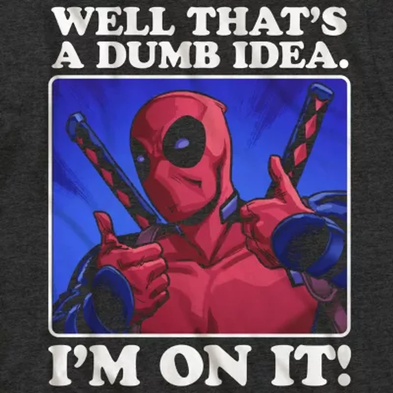 Mens Crew Neck Short Sleeve Regular Fit Deadpool Big and Tall Graphic T-Shirt