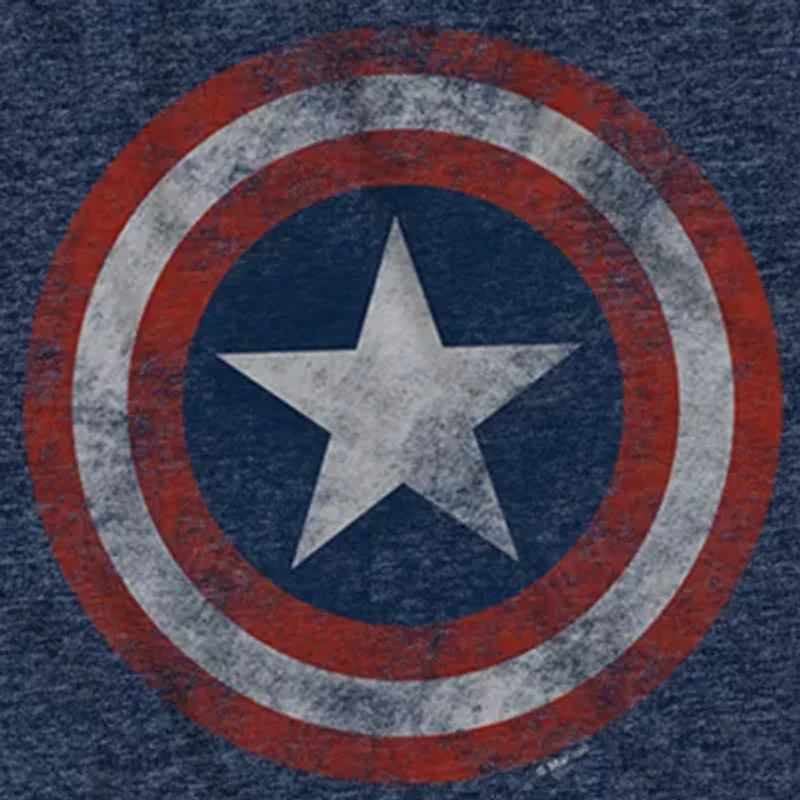 Mens Crew Neck Short Sleeve Regular Fit Captain America Big and Tall Graphic T-Shirt