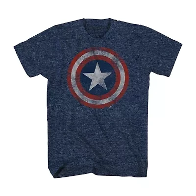 Mens Crew Neck Short Sleeve Regular Fit Captain America Big and Tall Graphic T-Shirt
