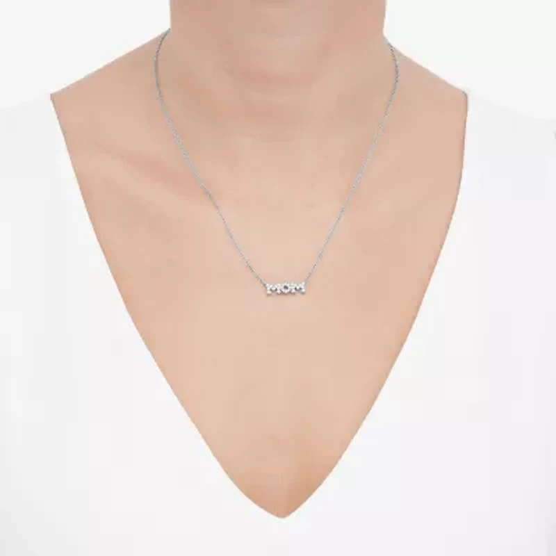 Limited Quantities! "Mom" Womens 1/4 CT. T.W. Lab Grown White Diamond Sterling Silver 18 Inch Pendant Necklace