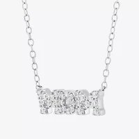 Limited Quantities! "Mom" Womens 1/4 CT. T.W. Lab Grown White Diamond Sterling Silver 18 Inch Pendant Necklace