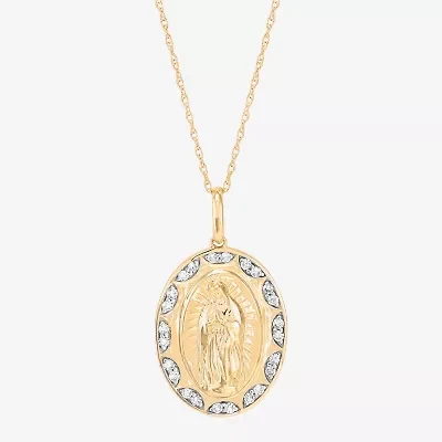 Limited Quantities! Womens 1/5 CT. Lab Grown White Diamond 14K Gold Over Silver Oval 18 Inch Pendant Necklace