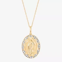 Limited Quantities! Womens 1/5 CT. Lab Grown White Diamond 14K Gold Over Silver Oval 18 Inch Pendant Necklace