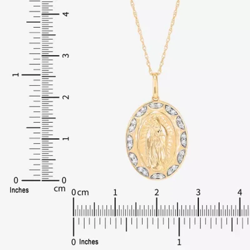 Limited Quantities! Womens 1/5 CT. Lab Grown White Diamond 14K Gold Over Silver Oval 18 Inch Pendant Necklace