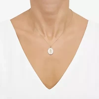 Limited Quantities! Womens 1/5 CT. Lab Grown White Diamond 14K Gold Over Silver Oval 18 Inch Pendant Necklace