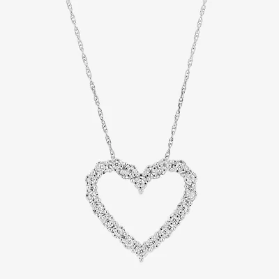 Limited Quantities! Womens 1/ CT. T.W. Lab Grown White Diamond Sterling Silver Heart 18 Inch Pendant Necklace