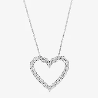 Limited Quantities! Womens 1/ CT. T.W. Lab Grown White Diamond Sterling Silver Heart 18 Inch Pendant Necklace