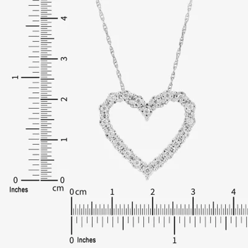 Limited Quantities! Womens 1/ CT. T.W. Lab Grown White Diamond Sterling Silver Heart 18 Inch Pendant Necklace