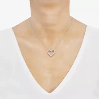 Limited Quantities! Womens 1/ CT. T.W. Lab Grown White Diamond Sterling Silver Heart 18 Inch Pendant Necklace