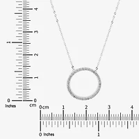 Limited Quantities! Womens 1/10 CT. T.W. Natural White Diamond 10K Gold Circle 17 1/4 Inch Pendant Necklace