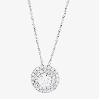 Limited Quantities! Womens 1 1/2 CT. T.W. Lab Grown White Diamond 14K White Gold Round 18 Inch Pendant Necklace