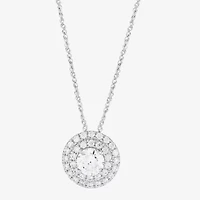 Limited Quantities! Womens 1 1/2 CT. T.W. Lab Grown White Diamond 14K White Gold Round 18 Inch Pendant Necklace