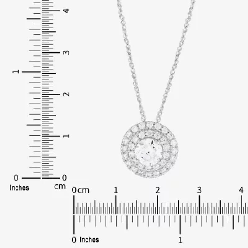 Limited Quantities! Womens 1 1/2 CT. T.W. Lab Grown White Diamond 14K White Gold Round 18 Inch Pendant Necklace