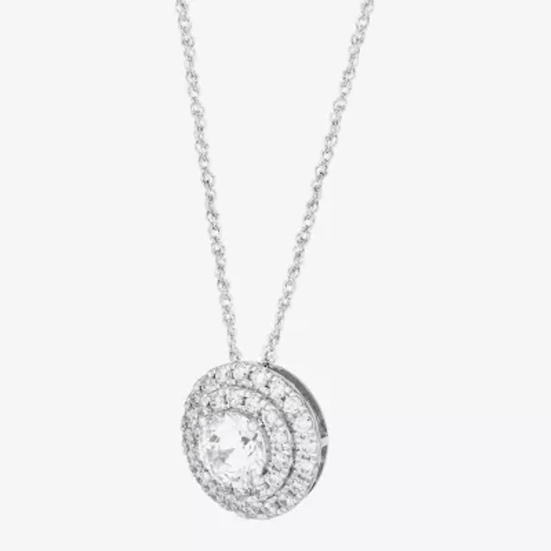 Limited Quantities! Womens 1 1/2 CT. T.W. Lab Grown White Diamond 14K White Gold Round 18 Inch Pendant Necklace