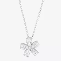 Limited Quantities! Womens 1/3 CT. T.W. Lab Grown White Diamond Sterling Silver Flower 18 Inch Pendant Necklace