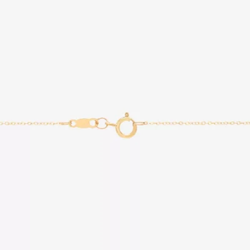 Limited Quantities! Womens 1/10 CT. T.W. Natural White Diamond 10K Gold Circle 17 1/4 Inch Pendant Necklace