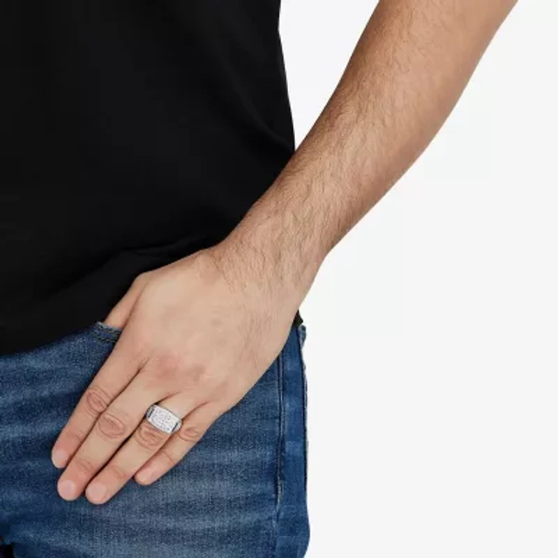 Limited Quantities! Mens 1 CT. T.W. Natural White Diamond 10K White Gold Fashion Ring