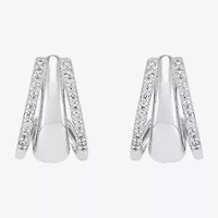 Limited Quantities! Womens 1/4 CT. T.W. Lab Grown White Diamond Sterling Silver 14.5mm Hoop Earrings