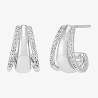 Limited Quantities! Womens 1/4 CT. T.W. Lab Grown White Diamond Sterling Silver 14.5mm Hoop Earrings