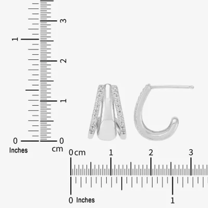 Limited Quantities! Womens 1/4 CT. T.W. Lab Grown White Diamond Sterling Silver 14.5mm Hoop Earrings