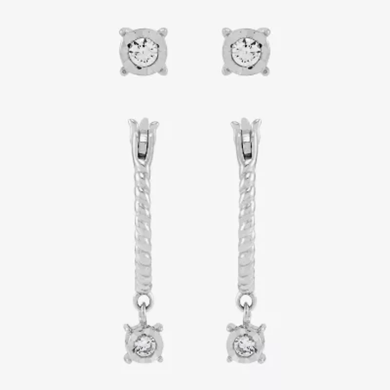 Limited Quantities! Womens 1/10 CT. T.W. Lab Grown White Diamond Sterling Silver 2-pc. Earring Set