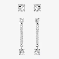 Limited Quantities! Womens 1/10 CT. T.W. Lab Grown White Diamond Sterling Silver 2-pc. Earring Set