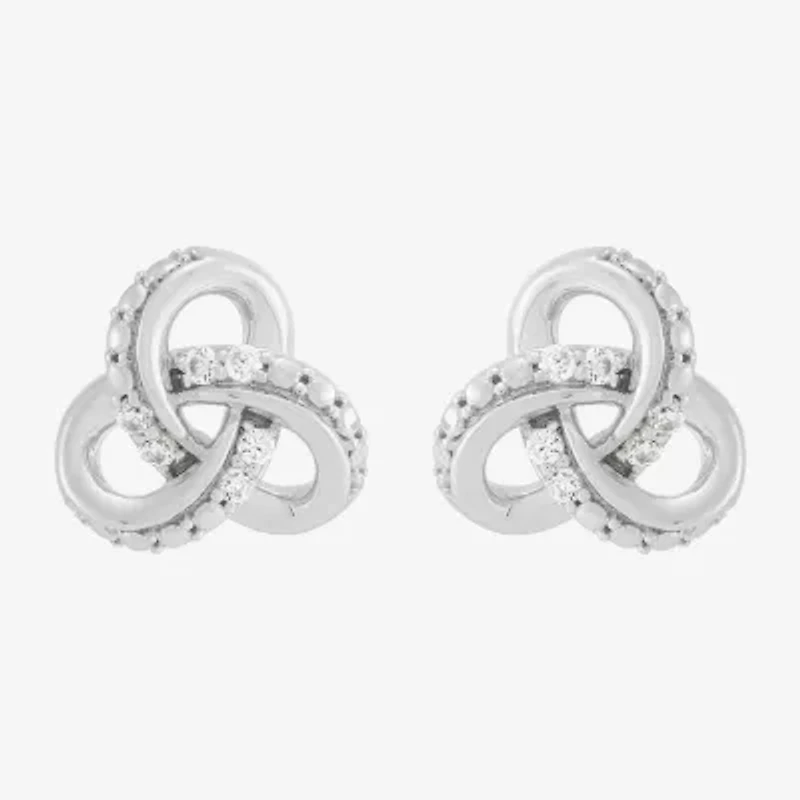Limited Quantities! 1/10 CT. T.W. Lab Grown White Diamond Sterling Silver 10.2mm Stud Earrings