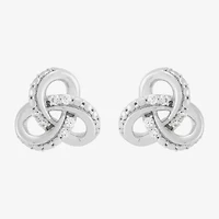 Limited Quantities! 1/10 CT. T.W. Lab Grown White Diamond Sterling Silver 10.2mm Stud Earrings