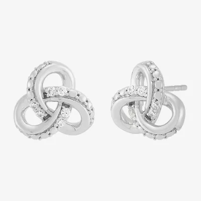 Limited Quantities! 1/10 CT. T.W. Lab Grown White Diamond Sterling Silver 10.2mm Stud Earrings