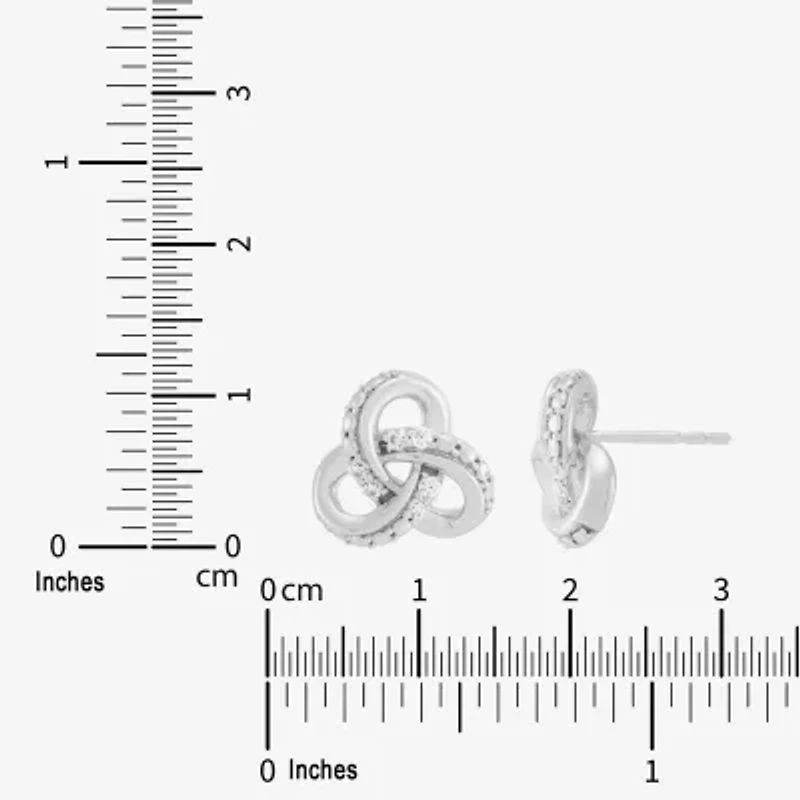 Limited Quantities! 1/10 CT. T.W. Lab Grown White Diamond Sterling Silver 10.2mm Stud Earrings