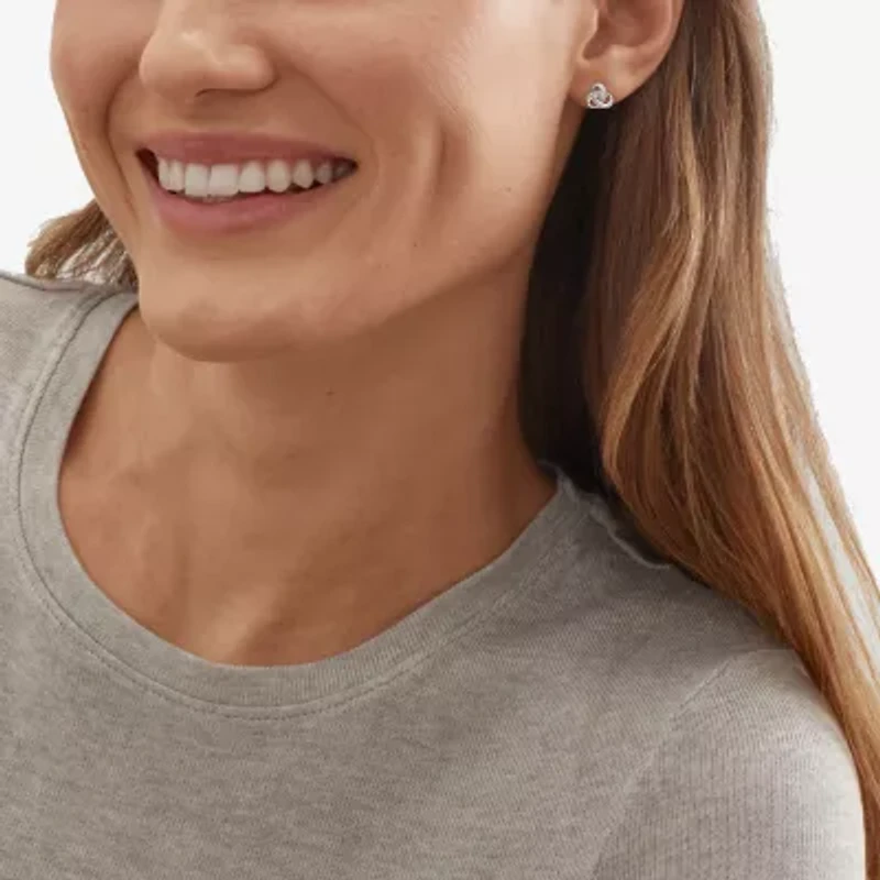 Limited Quantities! 1/10 CT. T.W. Lab Grown White Diamond Sterling Silver 10.2mm Stud Earrings