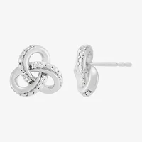 Limited Quantities! 1/10 CT. T.W. Lab Grown White Diamond Sterling Silver 10.2mm Stud Earrings