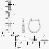 Limited Quantities! Womens 1/10 CT. T.W. Lab Grown White Diamond Sterling Silver 16.1mm Hoop Earrings