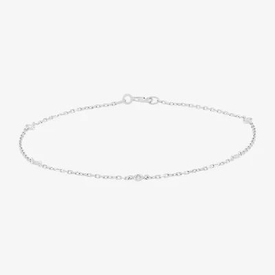 Limited Quantities! Womens 14K White Gold 7 Inch Solid Cable Chain Bracelet