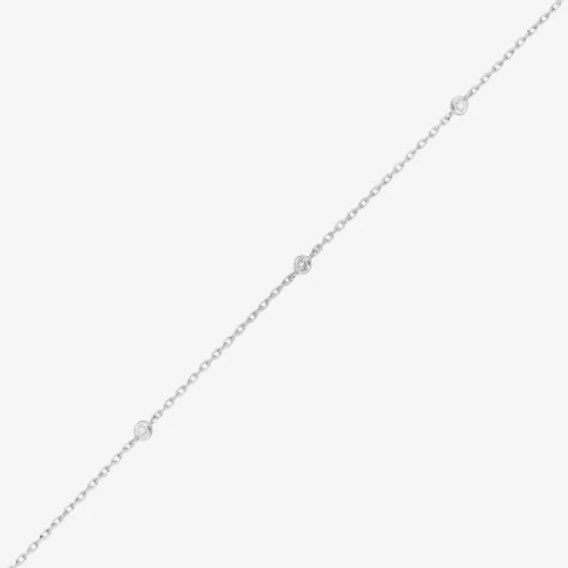 Limited Quantities! Womens 14K White Gold 7 Inch Solid Cable Chain Bracelet
