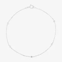 Limited Quantities! Womens 14K White Gold 7 Inch Solid Cable Chain Bracelet