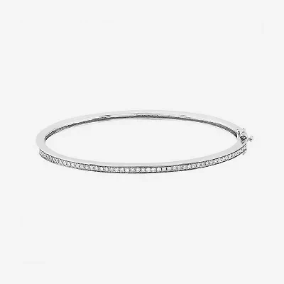 Womens 1/2 CT. T.W. Lab Grown White Diamond Sterling Silver Bangle Bracelet