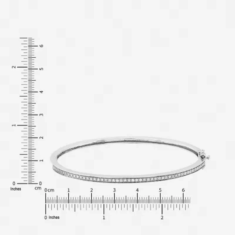Womens 1/2 CT. T.W. Lab Grown White Diamond Sterling Silver Bangle Bracelet