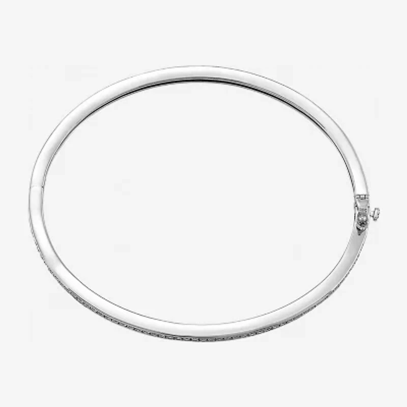 Womens 1/2 CT. T.W. Lab Grown White Diamond Sterling Silver Bangle Bracelet
