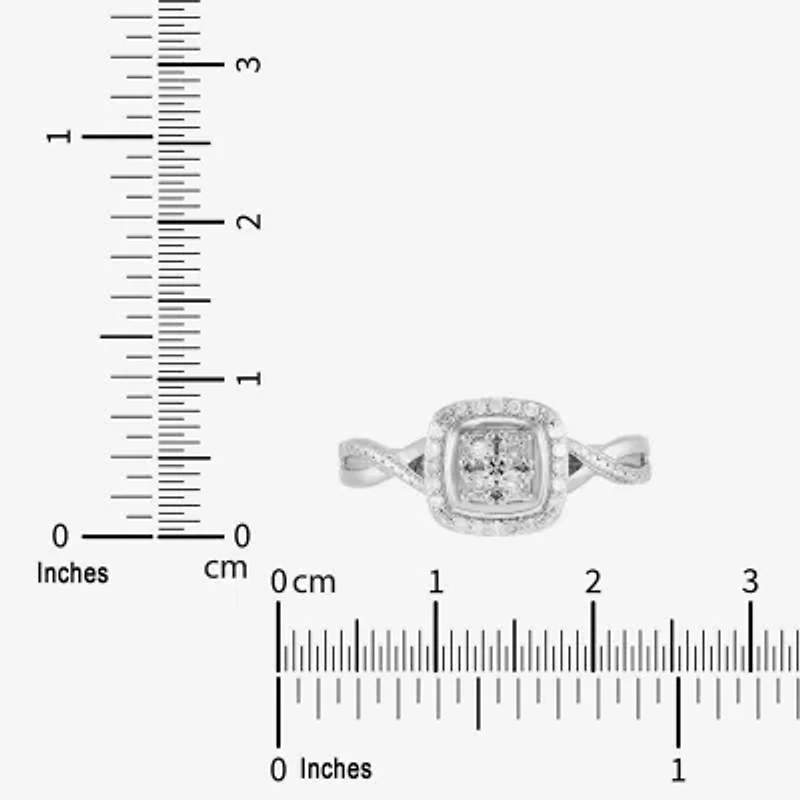 Limited Quantities! Womens 1/10 CT. T.W. Natural White Diamond Sterling Silver Cushion Promise Ring